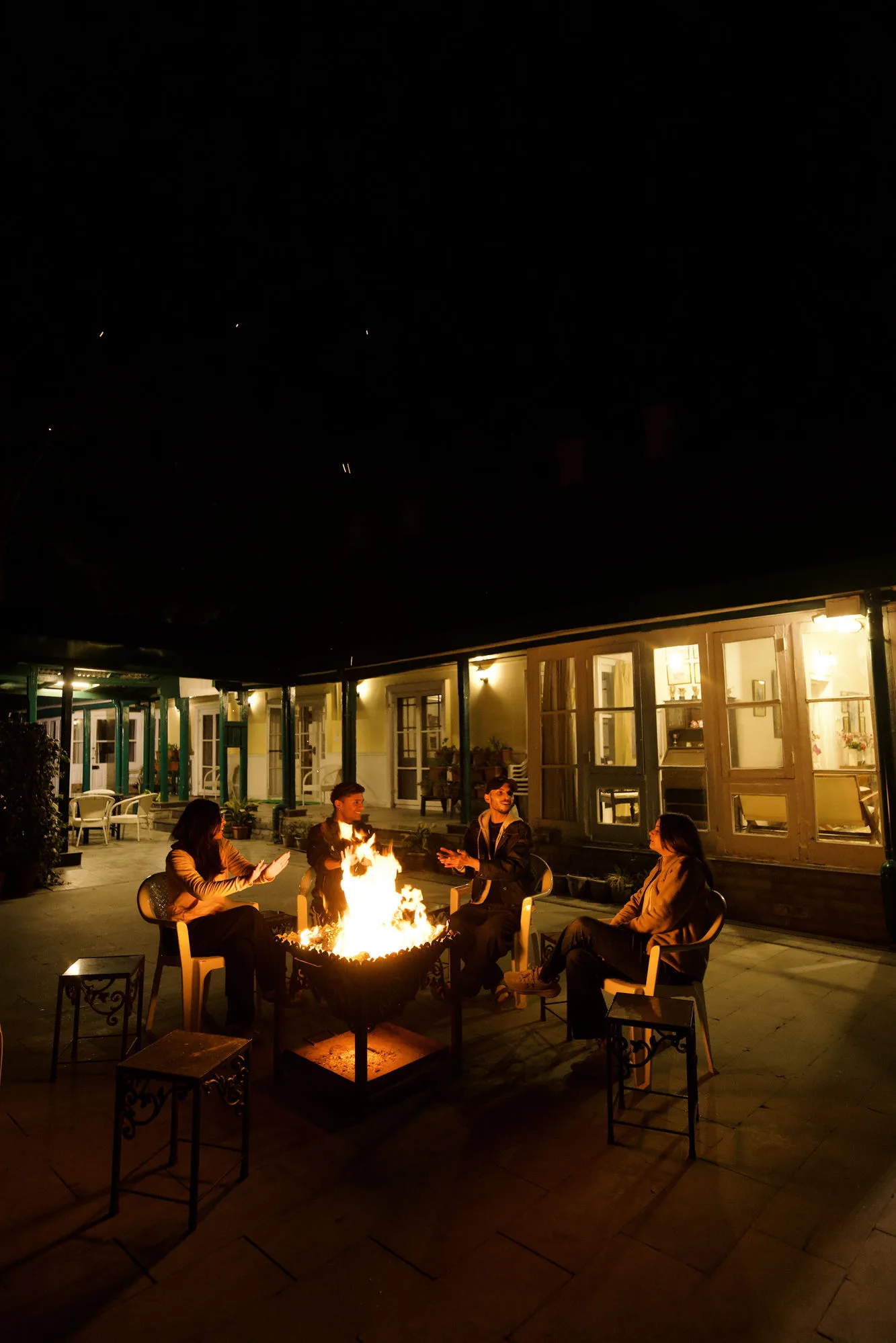 Rose Cottage, Shimla - Exteriors Of The Property & Gardens - Bonfire Evening
