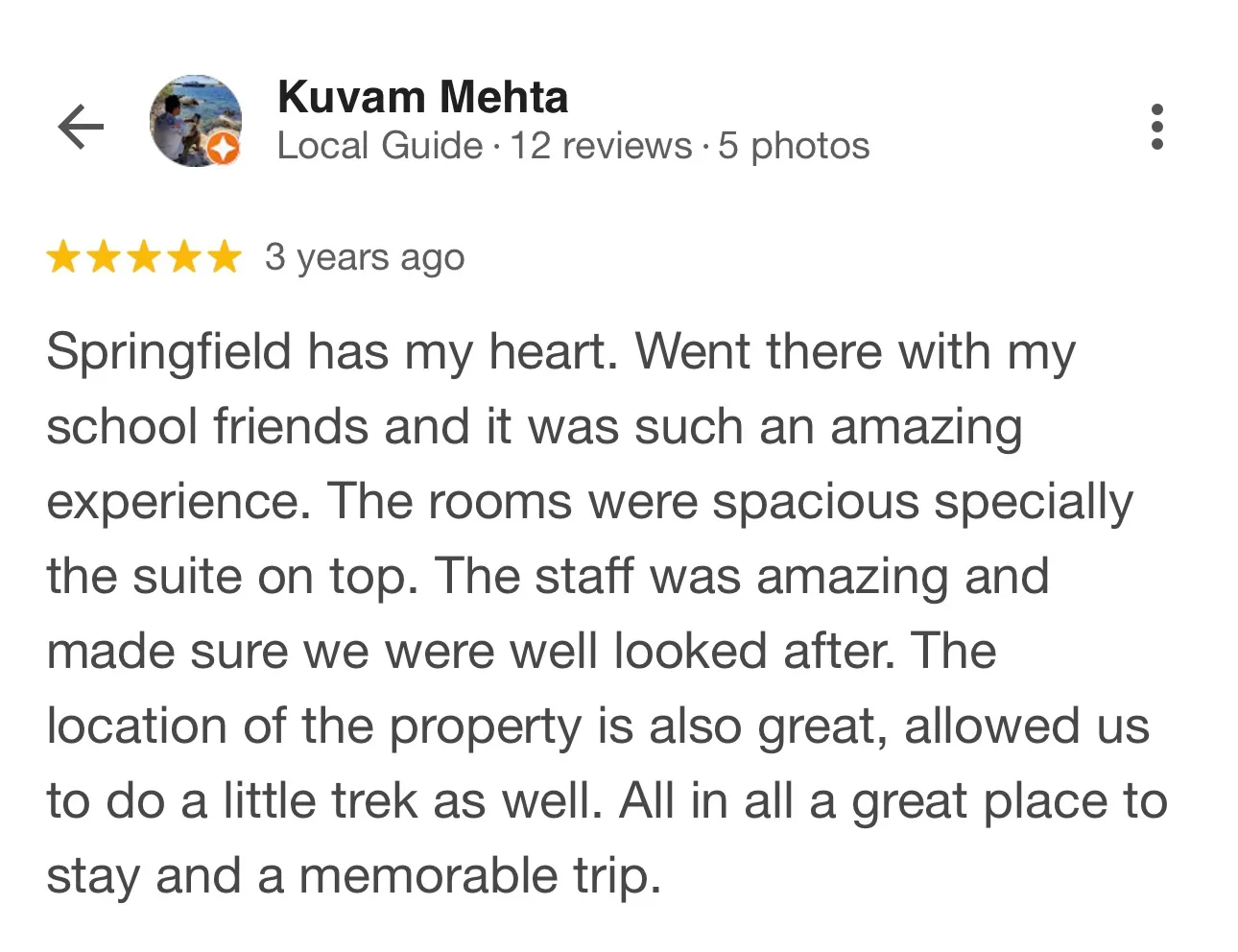 Guest review for Springfield, Kasauli